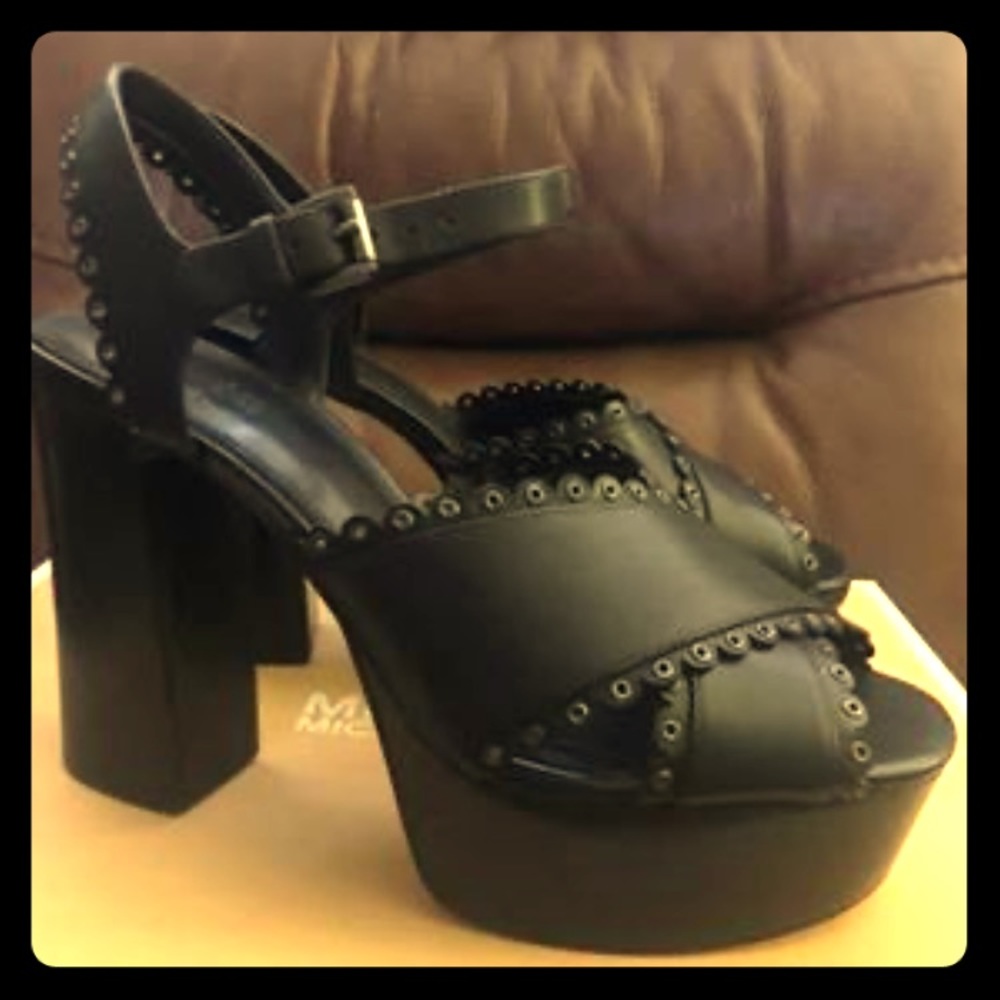 Michael Kors Black Grommet Platforms
